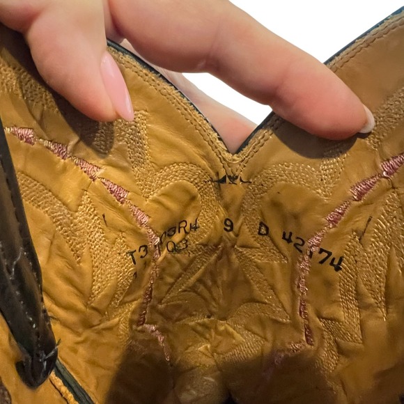 Lucchese 2000 Women's Size 9 Western Cowboy Boots Burgandy Black Leather - Picture 7 of 14